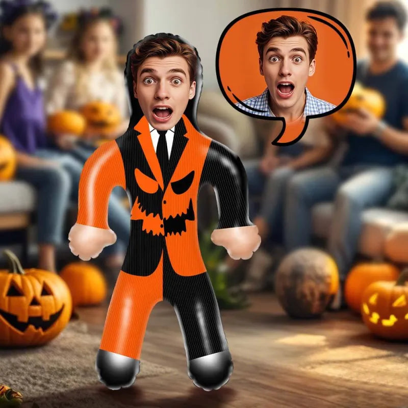 Muñecos inflables personalizados con la cara del Sr. Calabaza, divertidos globos inflables, muñeco de aire personalizado para recuerdos de fiesta, regalos de Halloween.