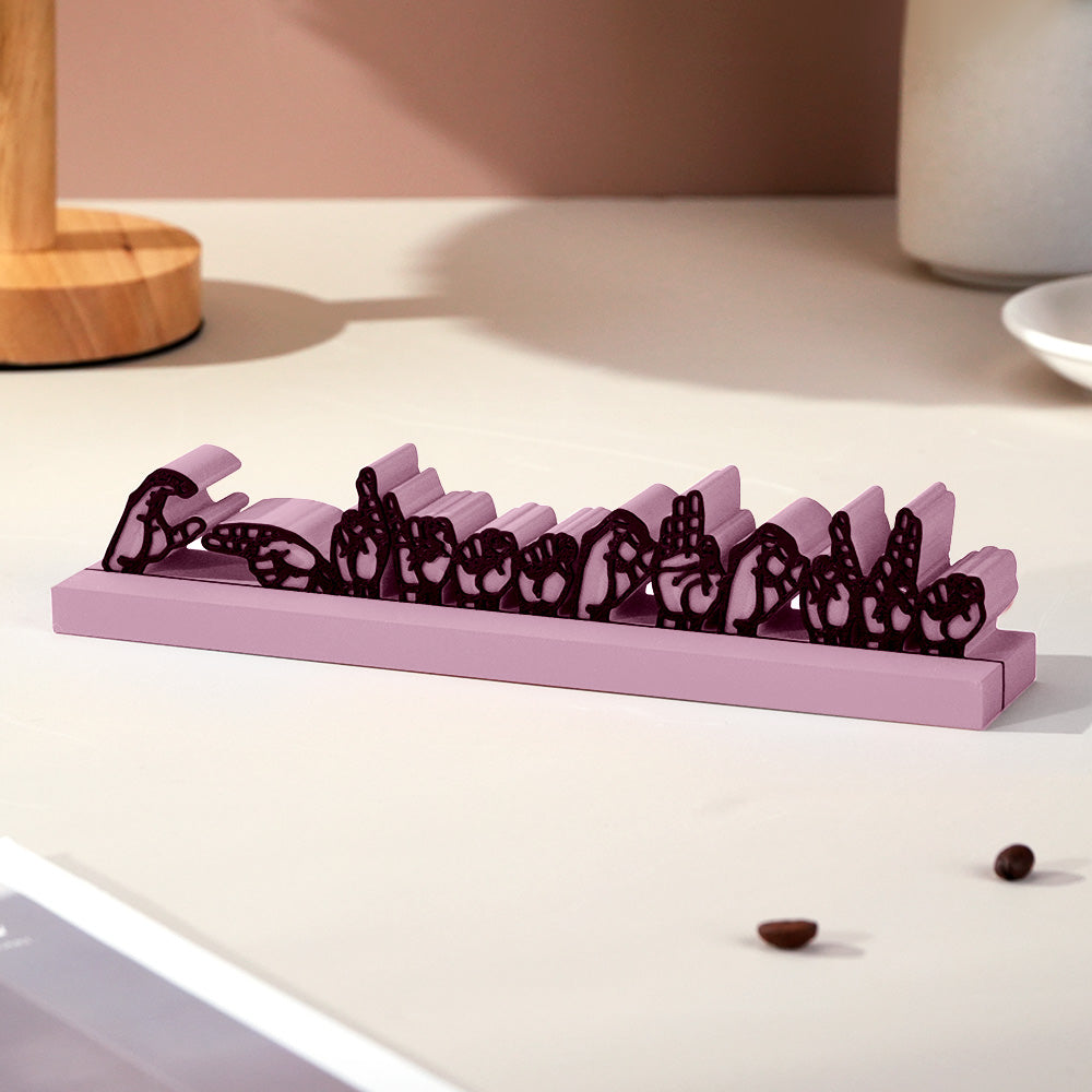 Personalized Sign Language Desk Name Plate – 3D Printed Interpreter & Teacher Gift