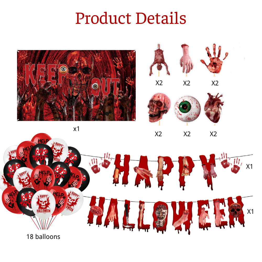 Guirnalda colgante de Halloween con remolinos y decoración sangrienta, suministros para fiestas, regalo para fiesta de Halloween.