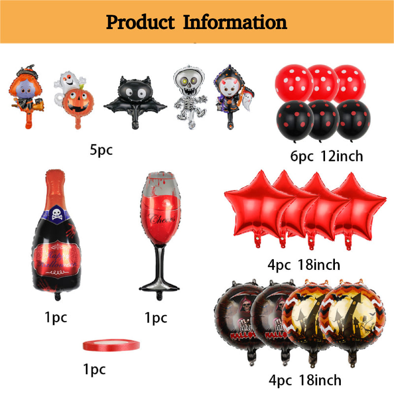 Kit de globos de Halloween para decoración de fiestas de Halloween.