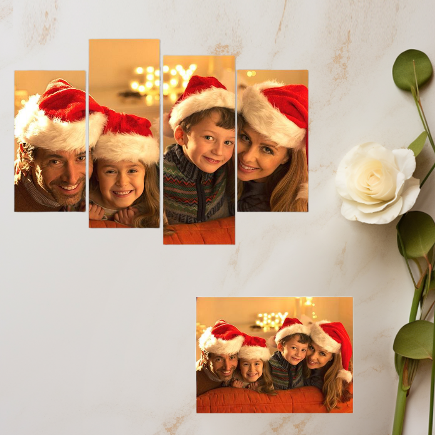 Set de 4 lienzos sin marco con foto personalizada, decoración para el hogar, regalo de aniversario, regalo de Navidad.