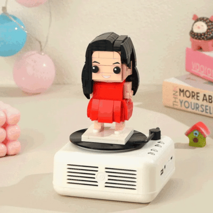 Custom Full-Body Brick Figure – 1 Person with Bluetooth Speaker Base