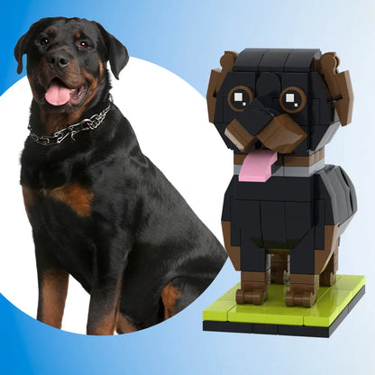 Figura de ladrillo personalizada de cuerpo entero: 1 rottweiler