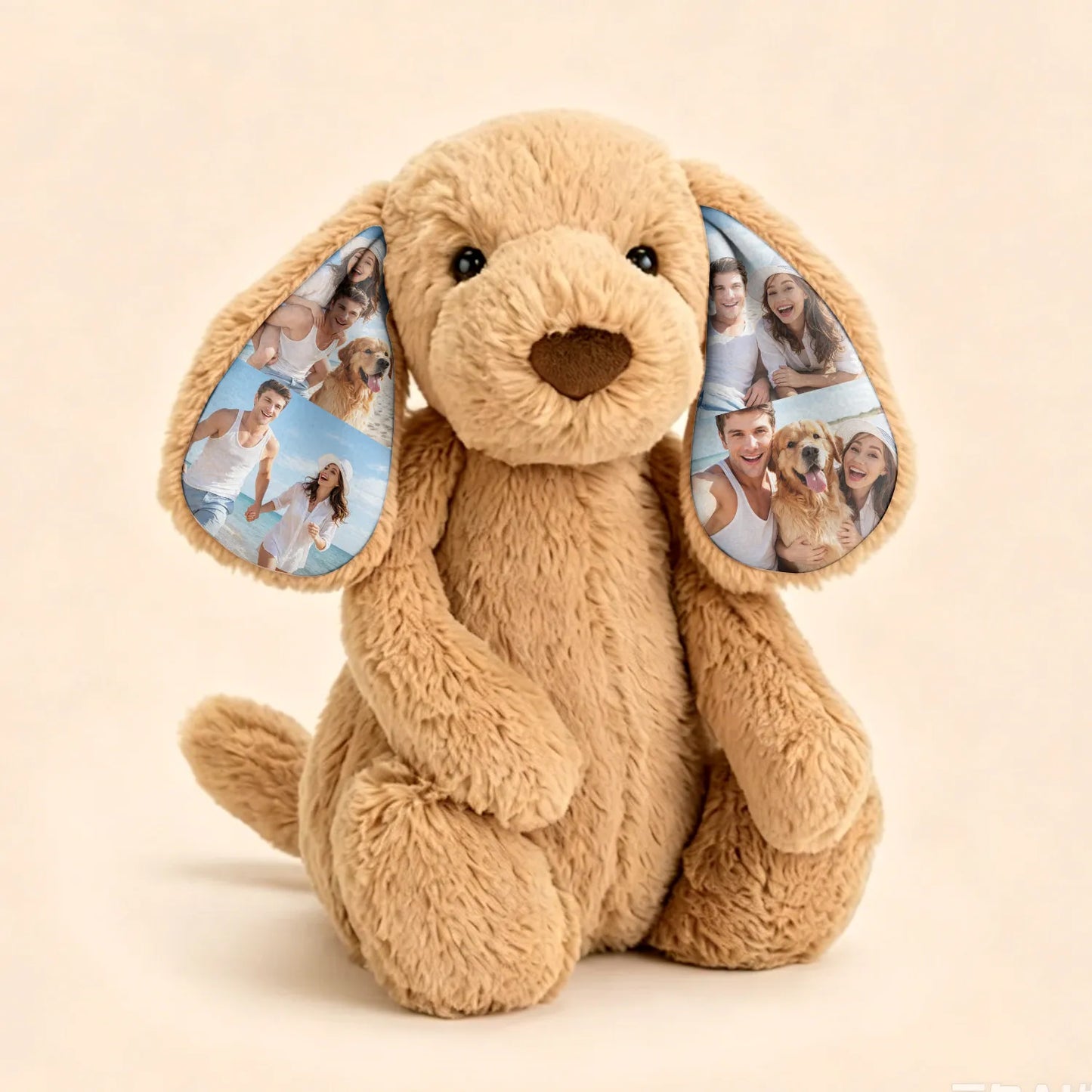 Custom Photo Plush Dog with Memory Ears – Personalized Keepsake Gift
