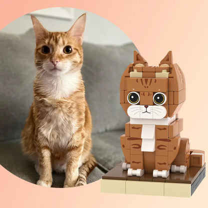 Custom Full-Body Brick Figure – 1 Cat