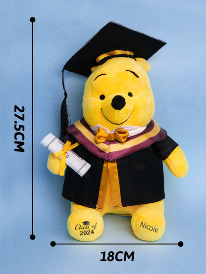 Personalized Graduation Bear - Custom Name & Date Engraved Keepsake Gift - Mini Brick Custom