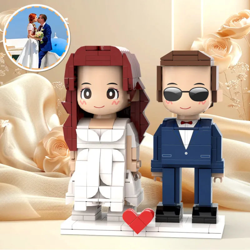 Trouwcadeau – LEGO-style set met jullie gezichten
