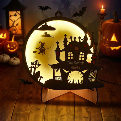 Luz de Halloween personalizada con nombre, decoración para el hogar, lámpara de noche para Halloween, regalo de Halloween.
