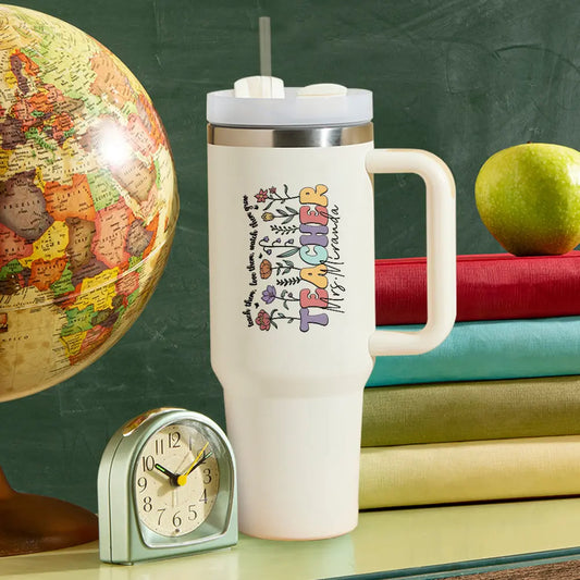 Personalized Teacher Tumbler – 40oz Custom Name Stainless Steel