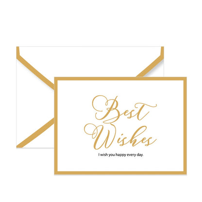 Custom MadeMine greeting card with personalized text and "Best Wishes" envelope, showcasing elegant design and vibrant colors.