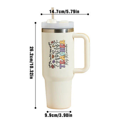 Personalized Teacher Tumbler – 40oz Custom Name Stainless Steel