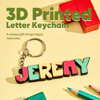 Personalized 3D Cartoon Keyring – Custom Name Plate Back to School Gift