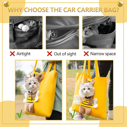 MadeMine personalized pet carrier sling bag with breathable canvas material, featuring custom name for small dogs and cats.