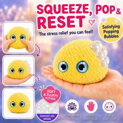 MadeMine crochet bubble squishy ball, soft fidget toy with textured bubbles, perfect for stress relief and sensory play.