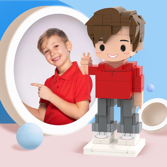 Custom Full-Body Cute Brick Figures – 1 Person (Kids Edition)