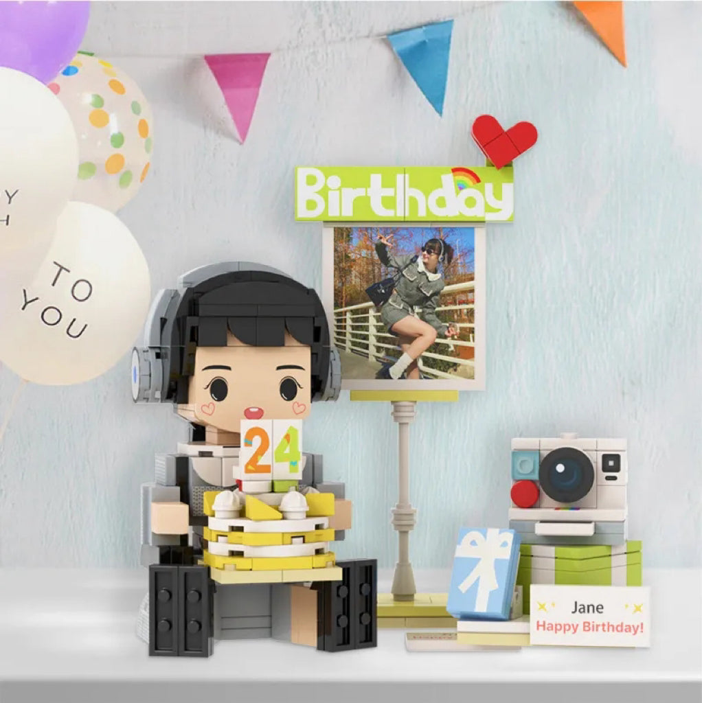 Full-body Custom 1 Person Brick Figures with Photo