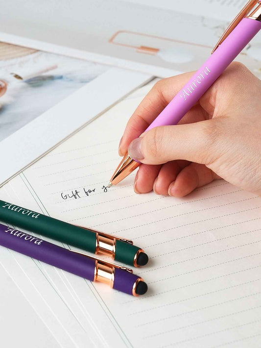Custom Name Multifunction Ballpoint Pen with Drawstring Pouch Back to School Gift Birthday Gift Teacher