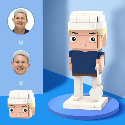 Custom Head Brick Figures – Male Golfer