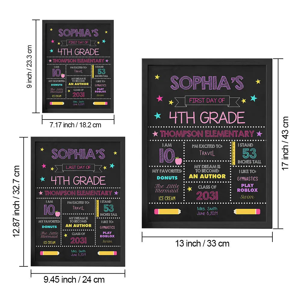 Personalized First Day of School Sign – Custom Name Back to School Gift