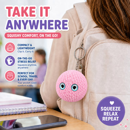 MadeMine crochet bubble squishy ball, soft fidget toy with colorful bubble design, perfect for stress relief and sensory play.