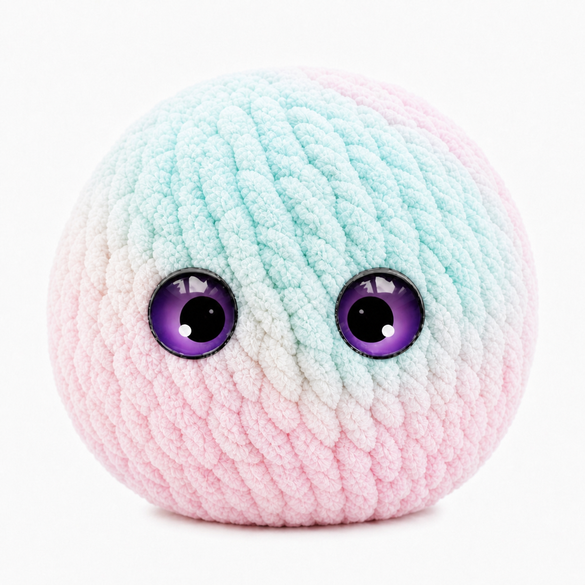 MadeMine crochet bubble squishy ball, soft fidget toy with a colorful bubble pattern and textured surface for stress relief.
