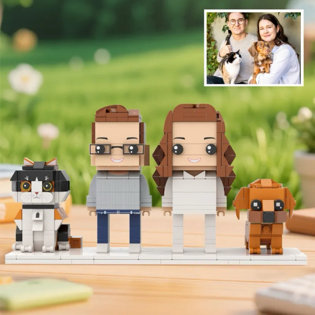 Custom Full-Body Brick Figures of 1 People with 2