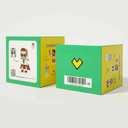 Custom Full-Body Cute Brick Figures of 1 Cat with Frame