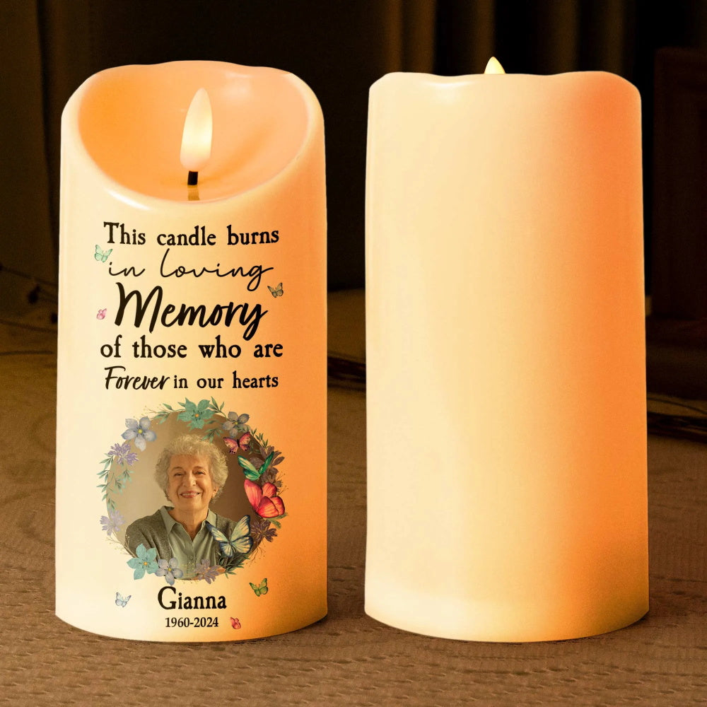 Custom Photo Memorial LED Candle – Personalised Remembrance Gift