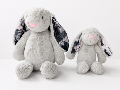 Peluche de Conejo Personalizado con Foto – Regalo con Foto Oculta en la Oreja