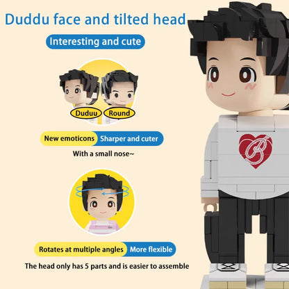 Full Body Customized 1 Person Duddu Brick Figures Birthday Gift for Him Father's Day Gift