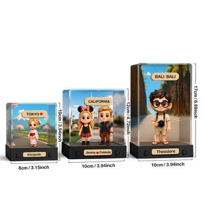 MadeMine 3D Mini Figure in acrylic display box featuring a personalized human figure for custom gift displays.