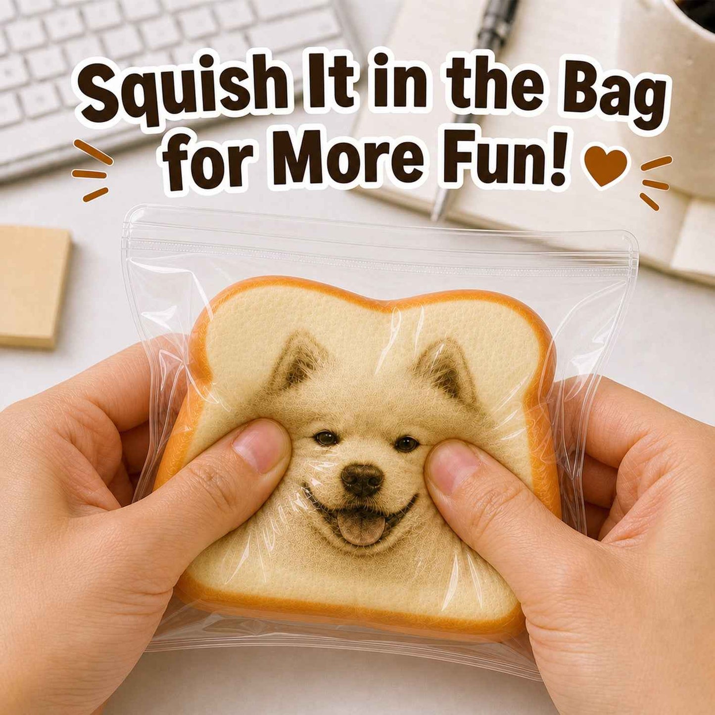 Personalized Photo Toast Squishy Toy – Custom Face Stress Relief Gift