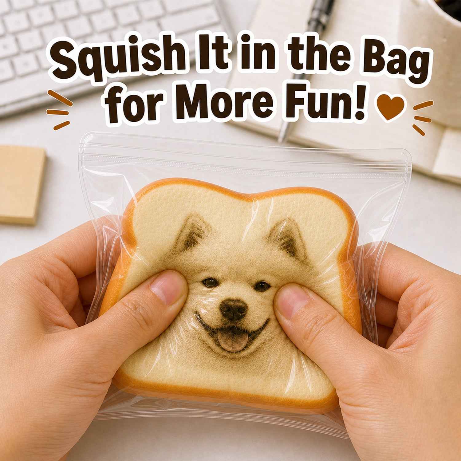 Personalized Photo Toast Squishy Toy – Custom Face Stress Relief Gift