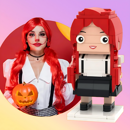 Figuras de ladrillo personalizadas de cuerpo completo para 1 persona, bloques de partículas pequeñas, figuras de payasa, regalos de Halloween, juguetes de bloques de partículas pequeñas personalizados.
