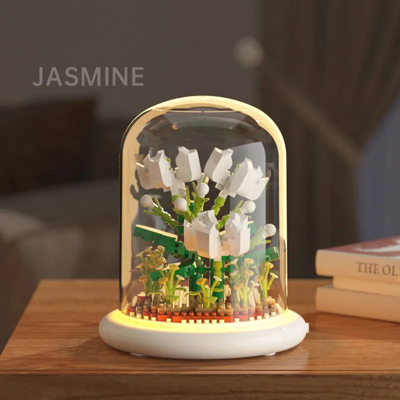 Morning Glory Bouquets DIY Flower Building Set Perfect Birthday Gift with Dust Cover Valentines Gift