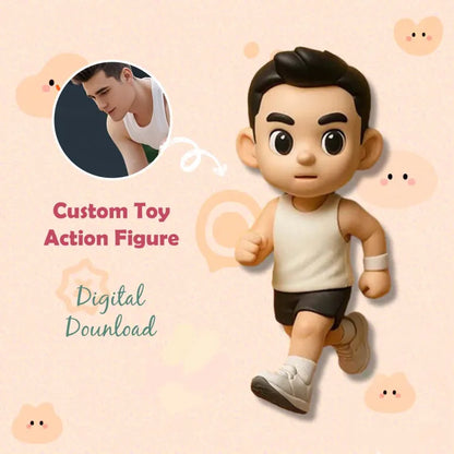 Custom 3D mini desk figure from your photo, made by MadeMine, featuring a detailed office figurine for desk decor.
