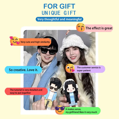 Full Body Customized 1 Person Duddu Brick Figures Valentine's Day Romantic Gift Birthday Gift