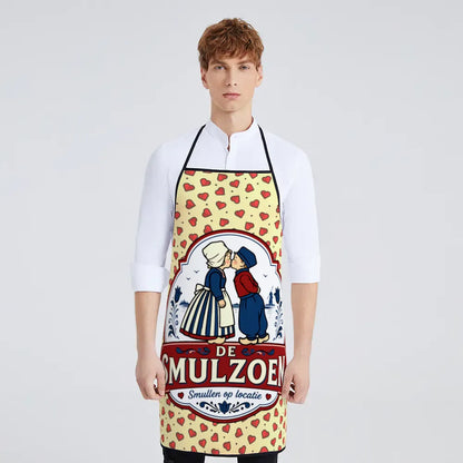 Square edge kitchen apron by MadeMine featuring a sleek design, adjustable neck strap, and durable fabric for cooking and baking.