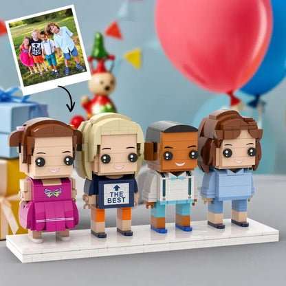 Custom Full-Body Brick Figures for 4 People – Family Gift