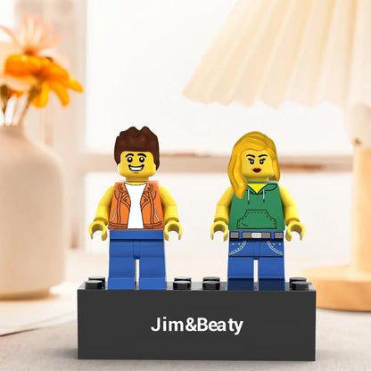Custom Couple Minifig Personalized Minifig With Engraved Base and Display Box Gift For Lovers On Valentine's Day 2