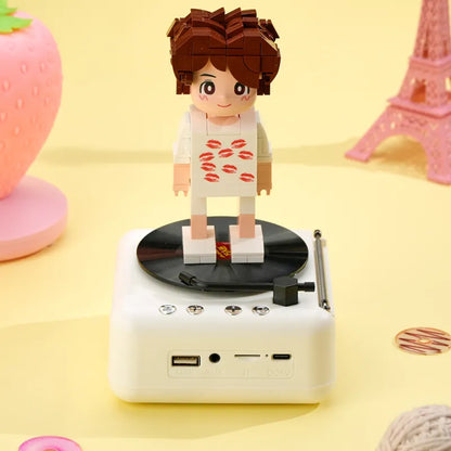 Custom Full-Body Brick Figure – 1 Person with Bluetooth Speaker Base
