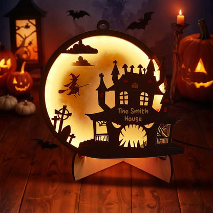 Luz de Halloween personalizada con nombre, decoración para el hogar, lámpara de noche para Halloween, regalo de Halloween.