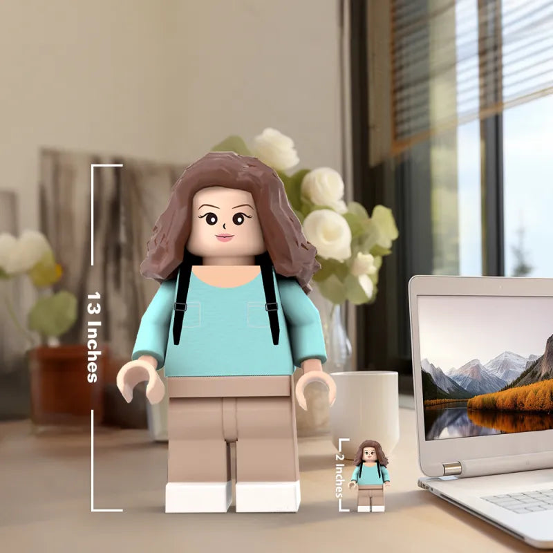 MadeMine 3D printed giant Minifigs personalized with custom photo, perfect for unique gift ideas for her.
