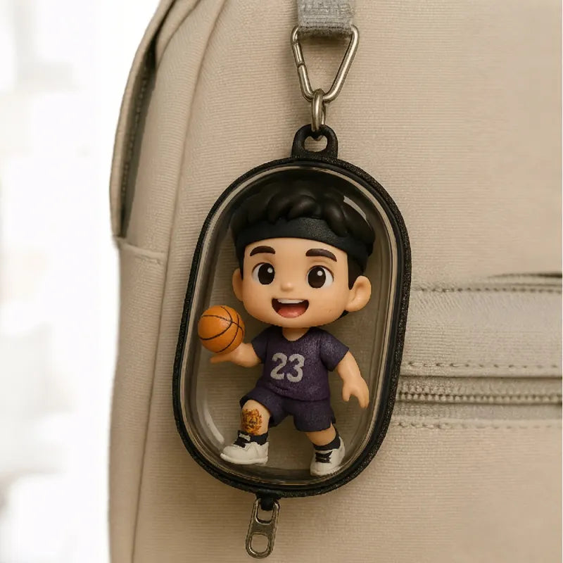 Custom 3D mini figure from your photo, personalized toy gift by MadeMine, showing a detailed 1-person 3D figurine on a neutral background.