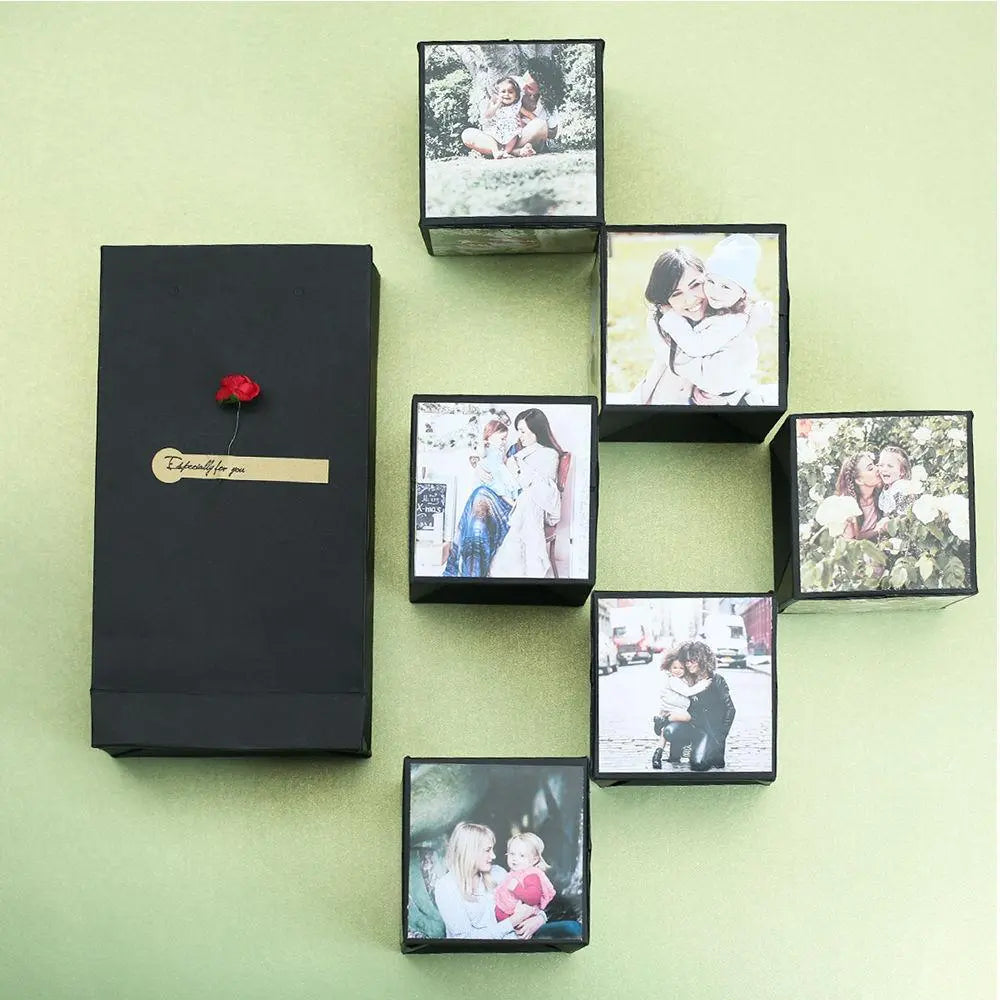 Caja sorpresa explosiva personalizada para bricolaje con 1-6 fotos, obsequios para fiestas.