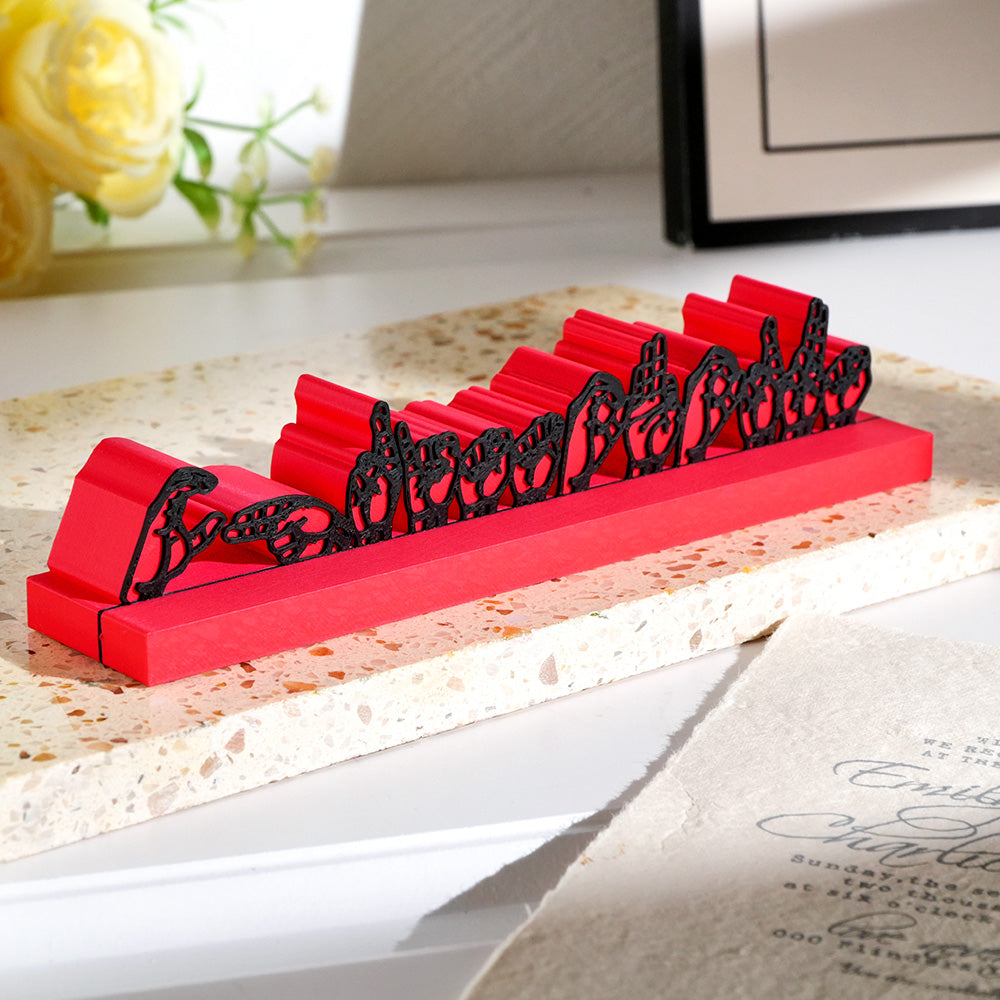 Personalized Sign Language Desk Name Plate – 3D Printed Interpreter & Teacher Gift
