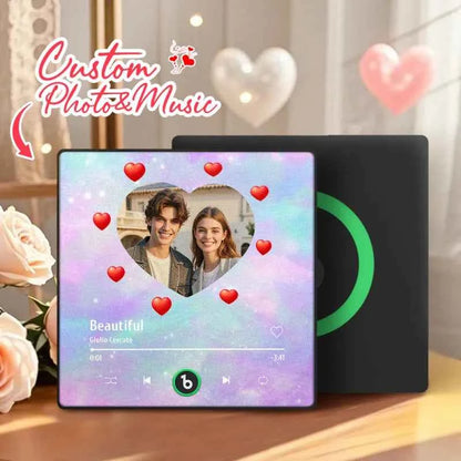 FridgeBeats Framed 4.0 Personalized Music Fridge Magnet Heart Style Valentines Gift Album Fridge Magnet