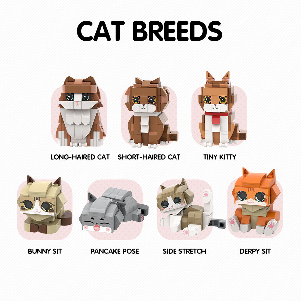 Gepersonaliseerde MadeMine volledige lichaams bakstenen figuren van mensen met kat, unieke handgemaakte cadeaus, detailrijke miniatuurbeelden