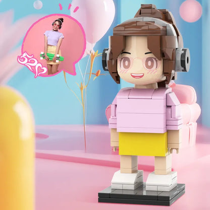 Full Body Customized 1 Person Duddu Brick Figures Valentine's Day Romantic Gift Birthday Gift