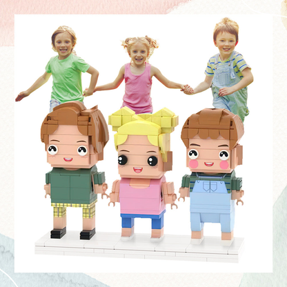 Creative Children's Growth Record Full Body Customizable 3 People